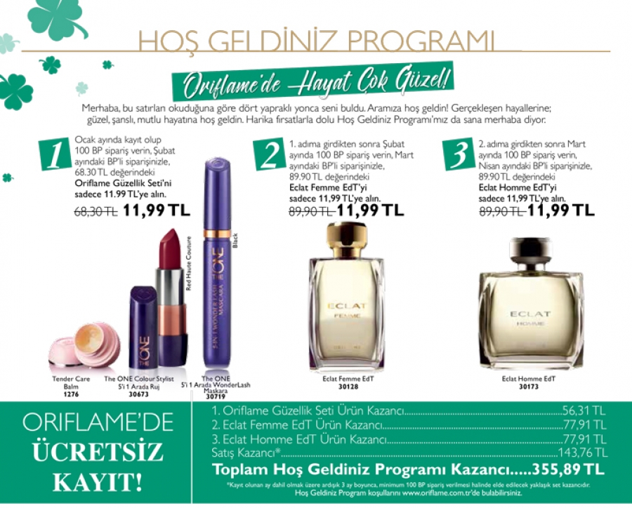 Oriflame Hoş Geldin Programı Ocak 2017