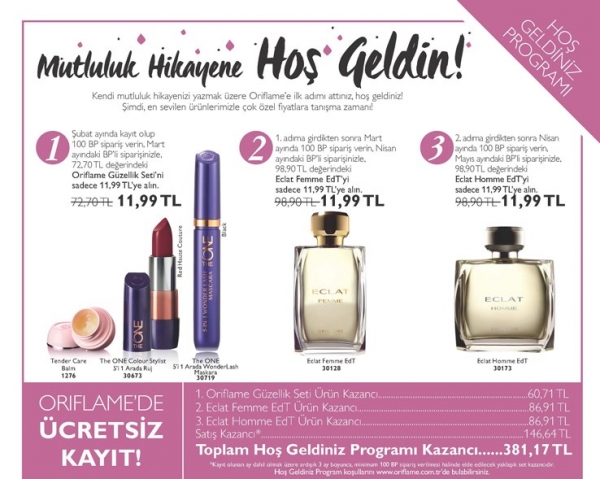 Oriflame Hoş Geldin Programı Şubat 2017